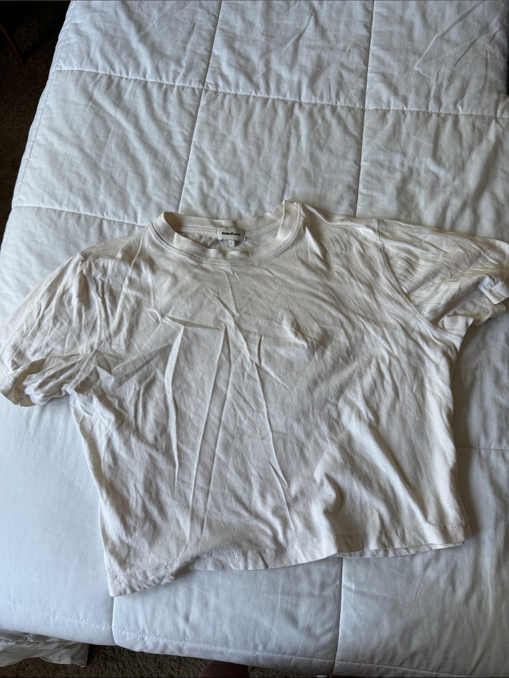Basic White Cropped Tee Richer Poorer
